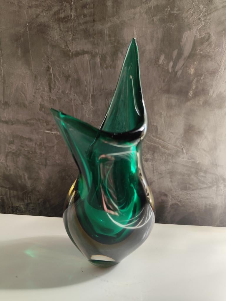 Sculpturale vaas van Murano-glas — Sommerso — 1960