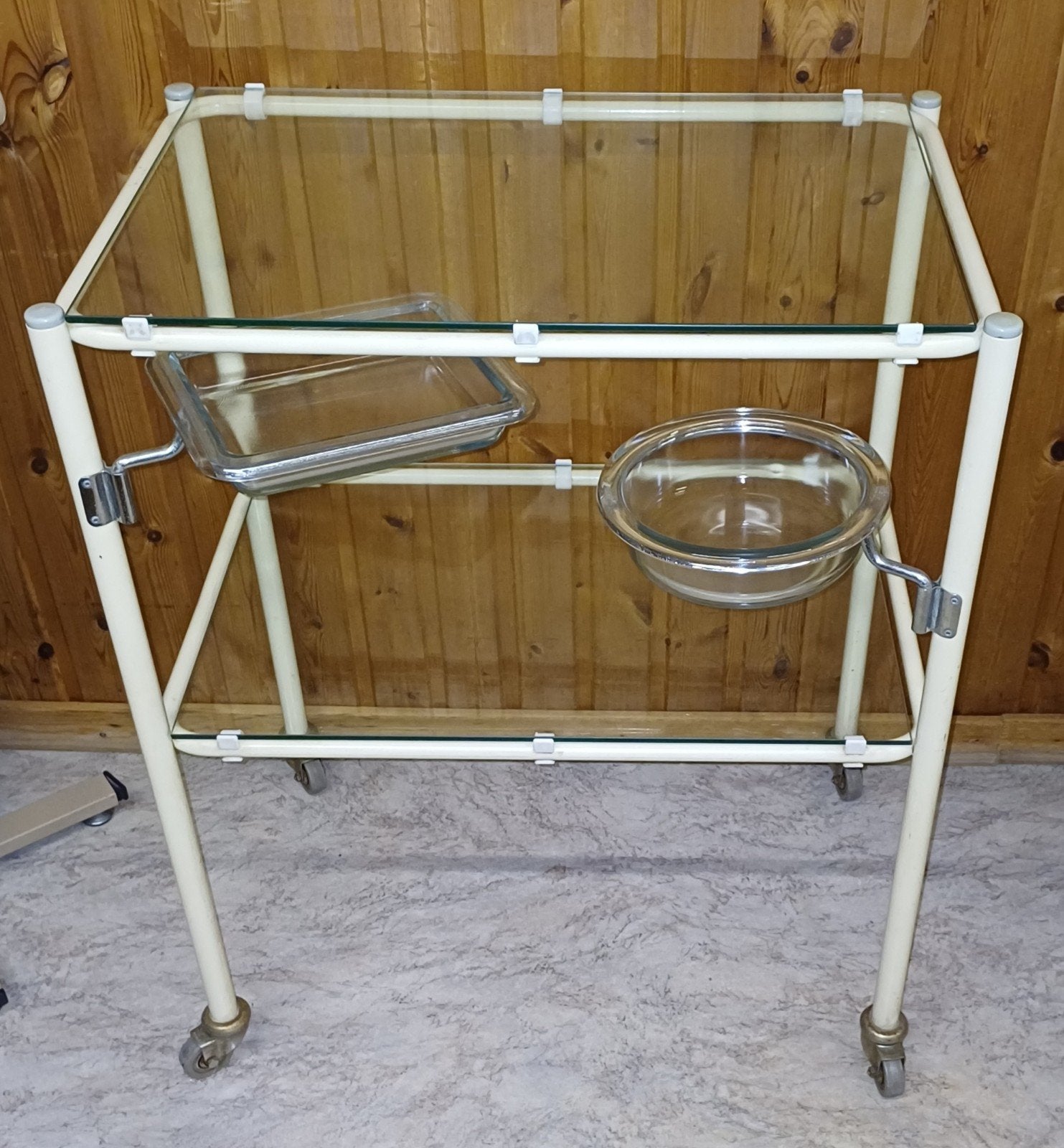 Desserte médicale vintage, Huis en Inrichting, Tafels | Sidetables, Ophalen, Gebruikt, Vintage, Glas
