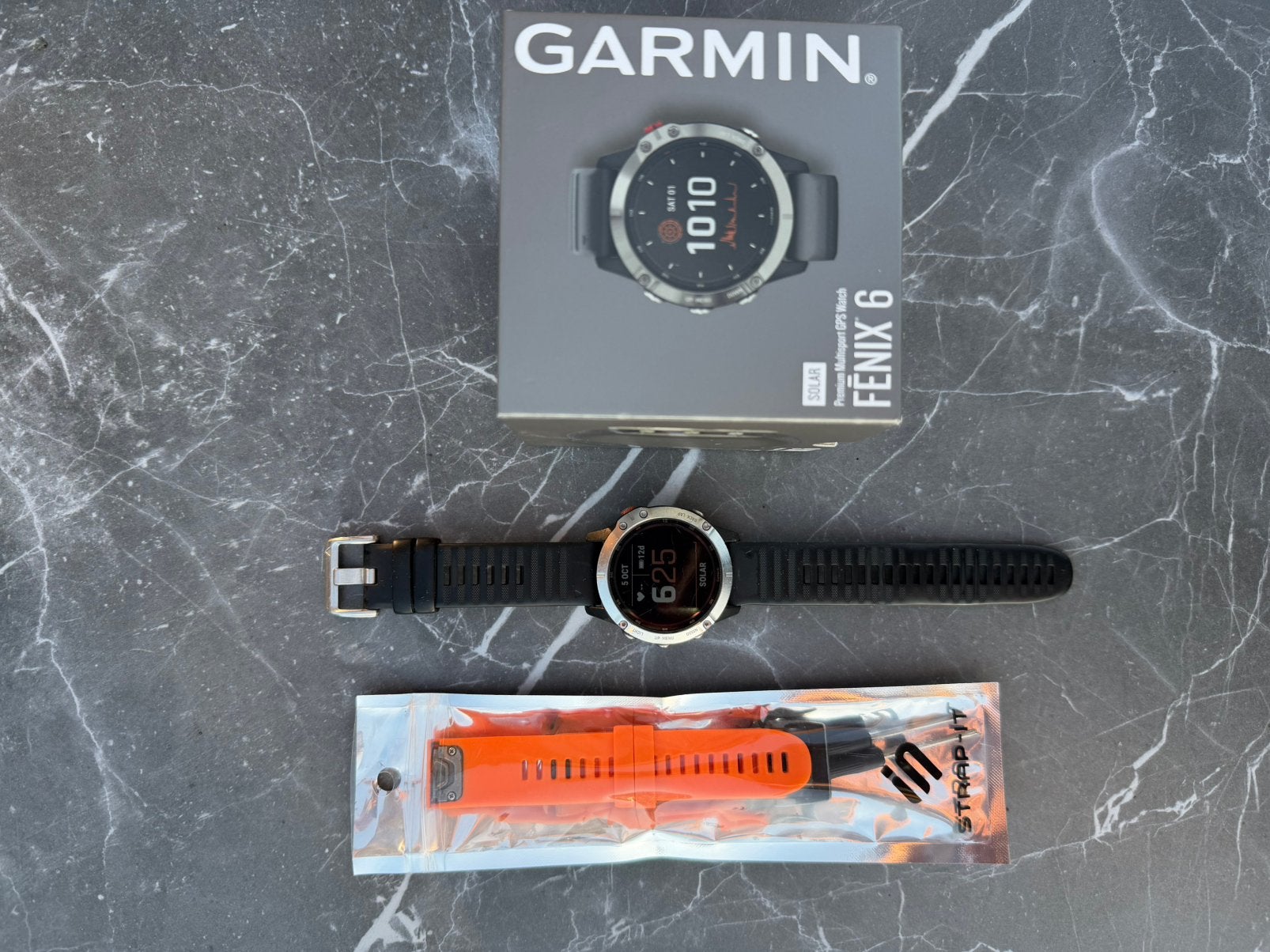 Garmin Fenix 6 Solar – uitstekende staat, Ophalen, Waterdicht, Stappen, Zo goed als nieuw