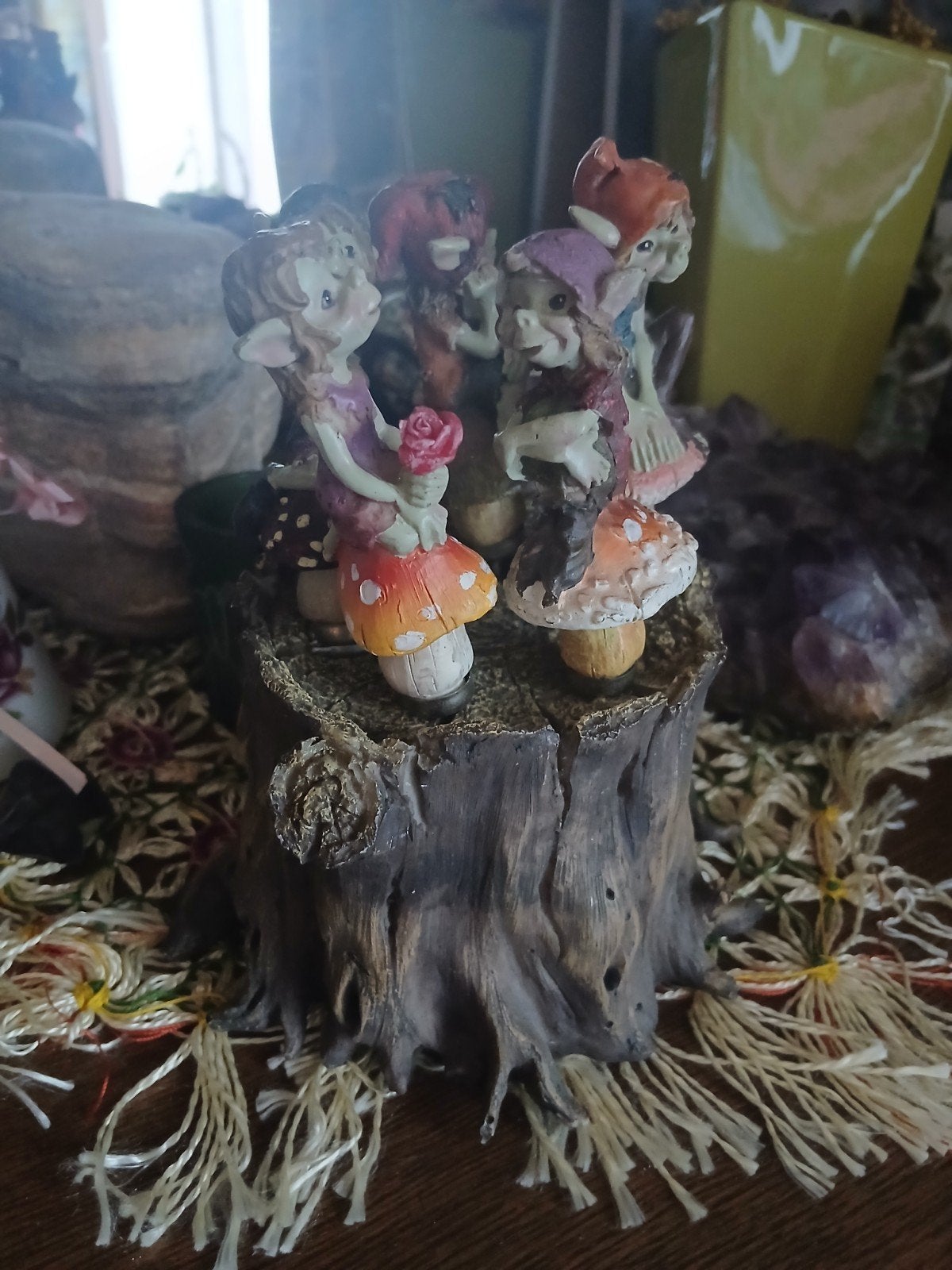 vintage Anthony Fisher pixies botermesjes 5 stuks op boomstr, Verzamelen, Ophalen
