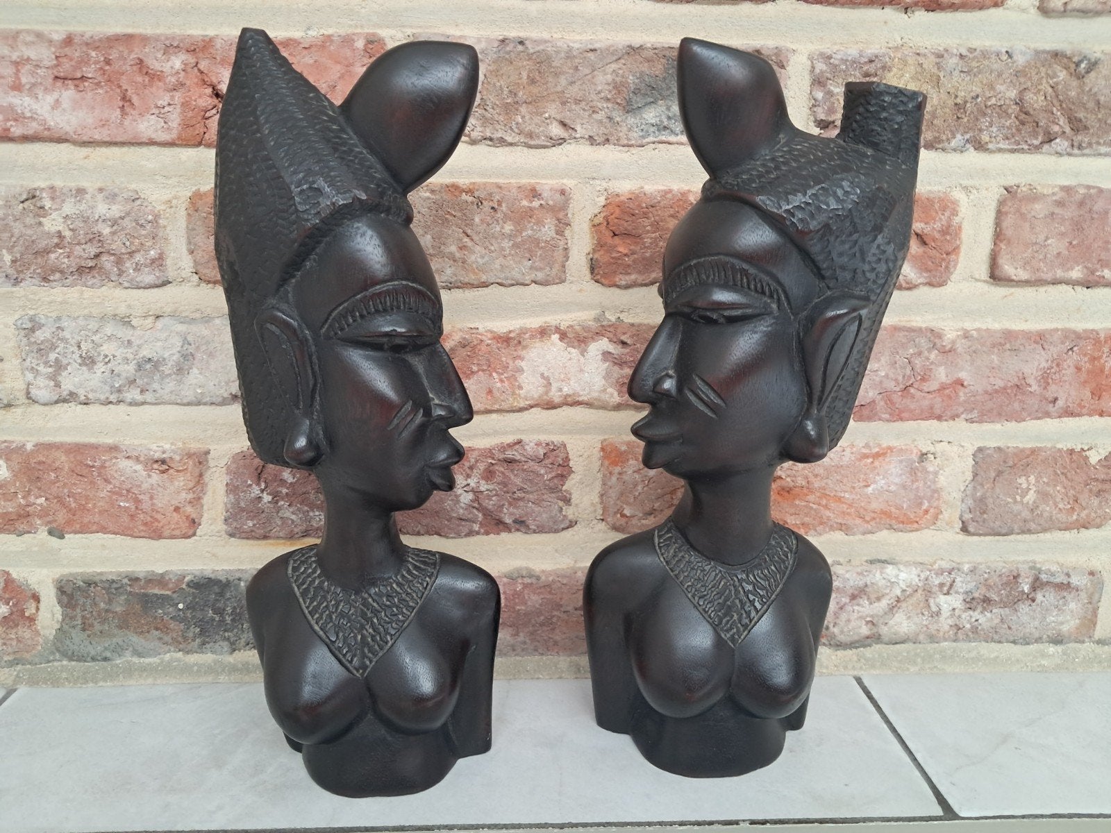 Afrikaans koppel, Ophalen, Houtsnijwerk, Hout, Klassiek