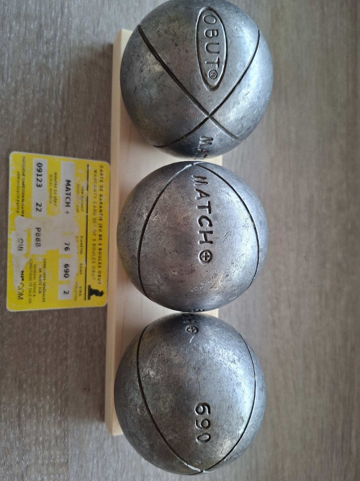 obut+ petanque ballen 76diam. 690gram, Ophalen of Verzenden