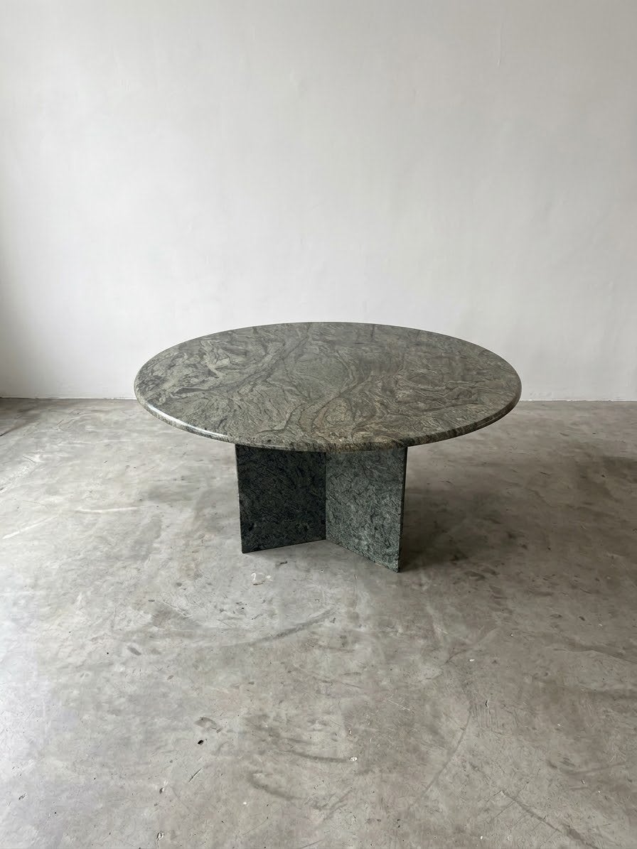 Vintage stenen Eettafel, Huis en Inrichting, Ophalen, Zo goed als nieuw, Rond, 100 tot 150 cm