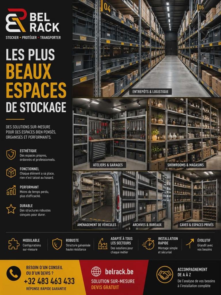 Professionele leverancier van metalen planken, Belrack, Info@belrack.com, Belgique