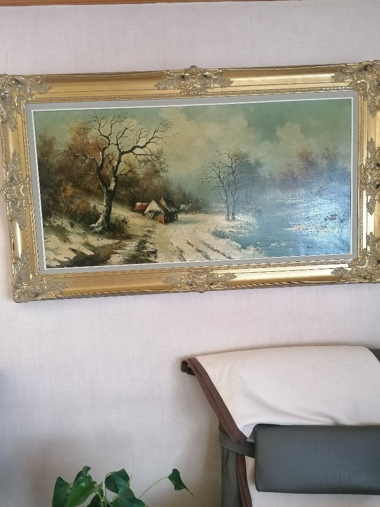 Prachtige schilderij met mooie kader, Ophalen, Klassiek, Ingelijst, Landschap