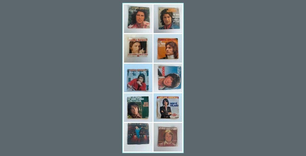 Lot 10 singles - Mike Brant, Herve Vilard, Claude Francois, 7 inch, Enlèvement, Utilisé, Musique du monde