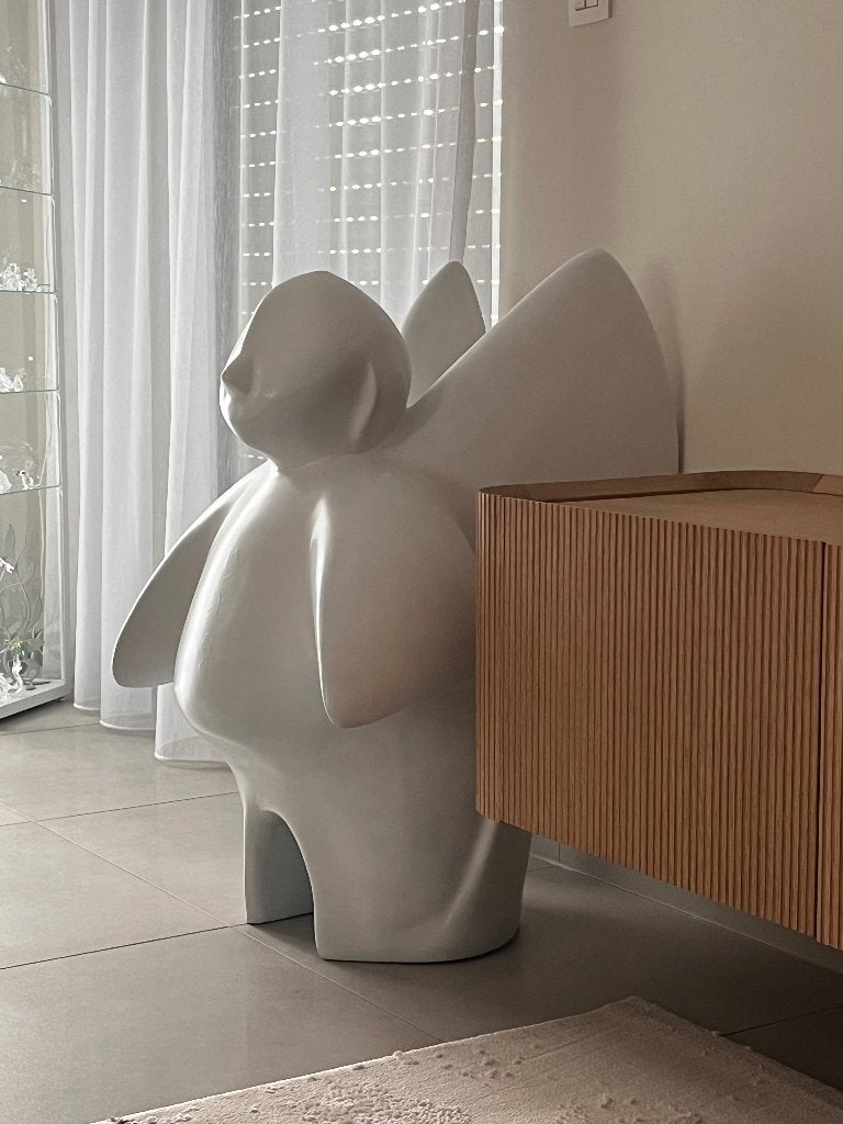 Prachtig design Engel met wit salontafel kunst, Antiquités & Art, Art | Objets design, Enlèvement, Blanc