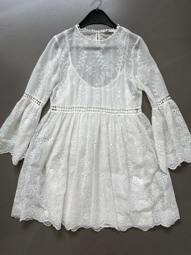 Wit kleed met onderkleed maat XS, Kleding | Dames, Ophalen of Verzenden, Zo goed als nieuw, Maat 34 (XS) of kleiner, Boven de knie
