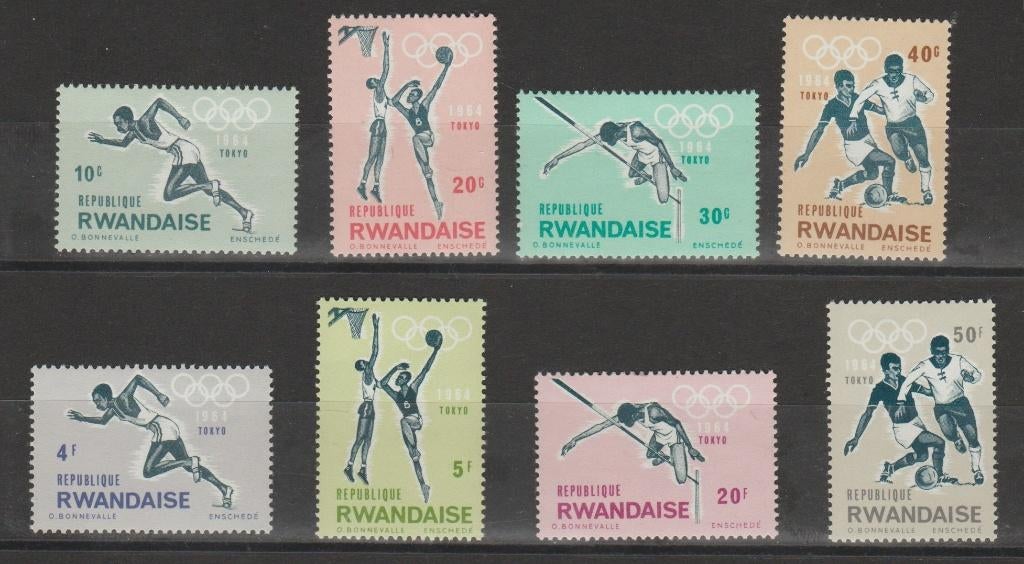 Rwanda 1964 Olympische Spelen Tokyo (1) **, Ophalen of Verzenden, Overige landen, Postfris