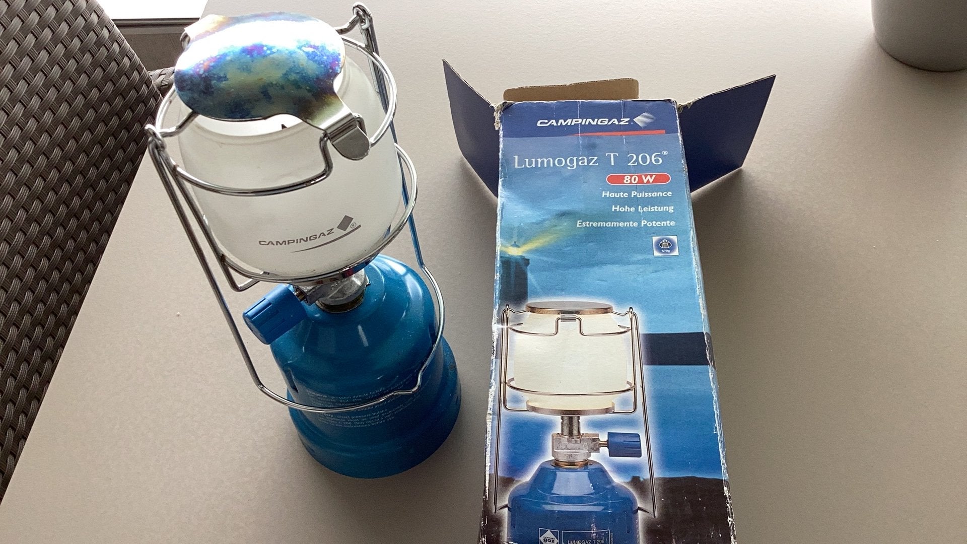 Gaslamp, Caravans en Kamperen, Kampeeraccessoires, Ophalen, Zo goed als nieuw