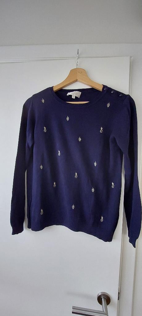 Blauwe trui met gouden motiefje, Blauw, Grace & Mila, Ophalen of Verzenden, Maat 36 (S)
