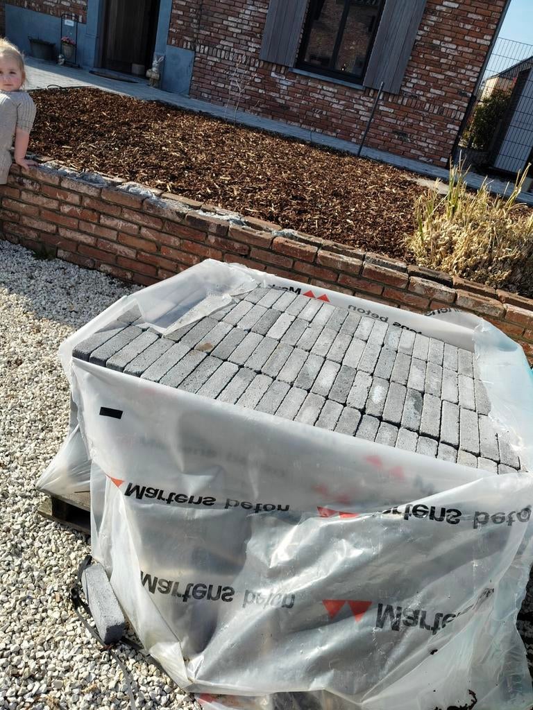 Klinkers Waaltjes zwart genuanceerd getrommeld 6,5m², Doe-het-zelf en Bouw, Ophalen, Beton