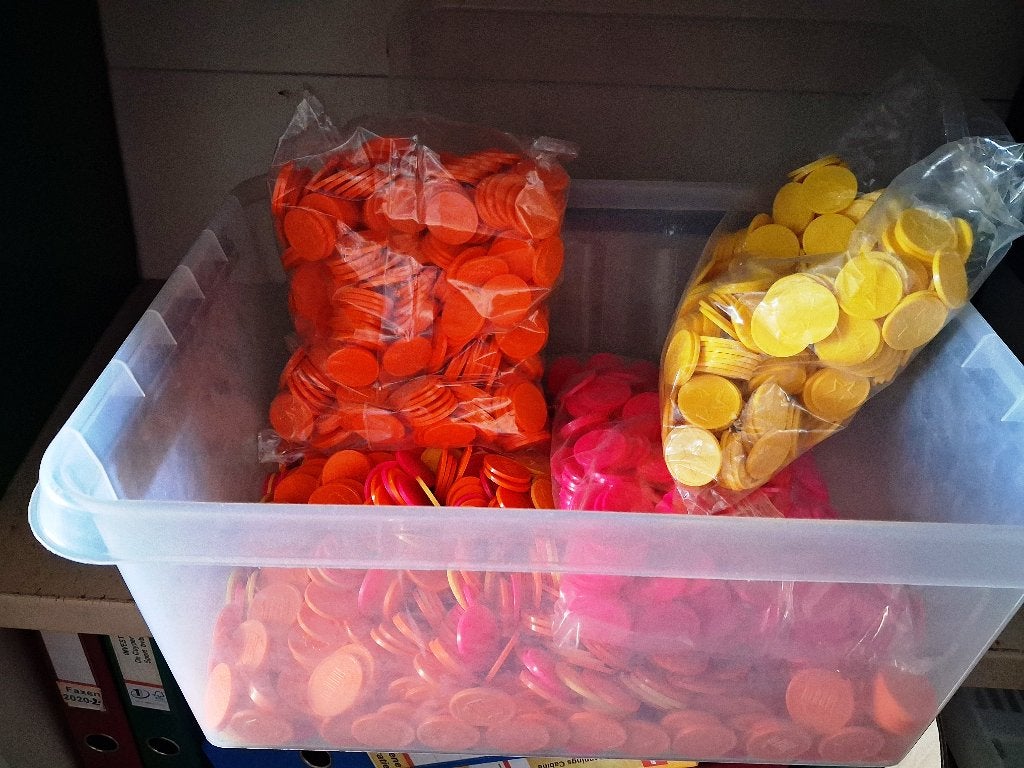 JETONS en polyester 500 pièces, Collections, Enlèvement