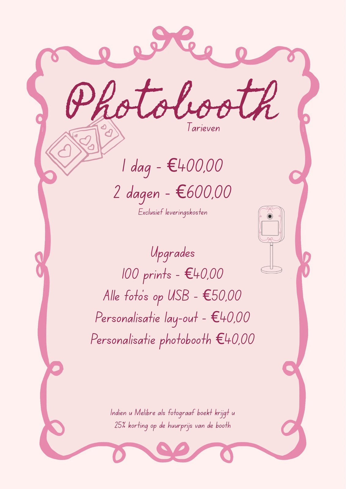 Photobooth te huur, Enlèvement, Neuf