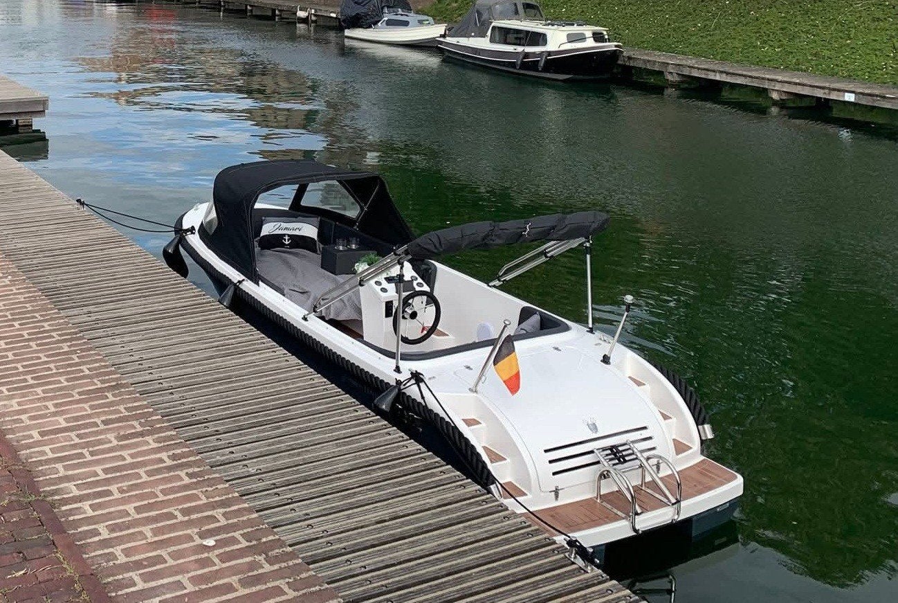 gentle 555 tender sloep met trailer en tohatsu 15pk, Sports nautiques & Bateaux, Speedboat, Comme neuf, Moteur hors-bord, Polyester