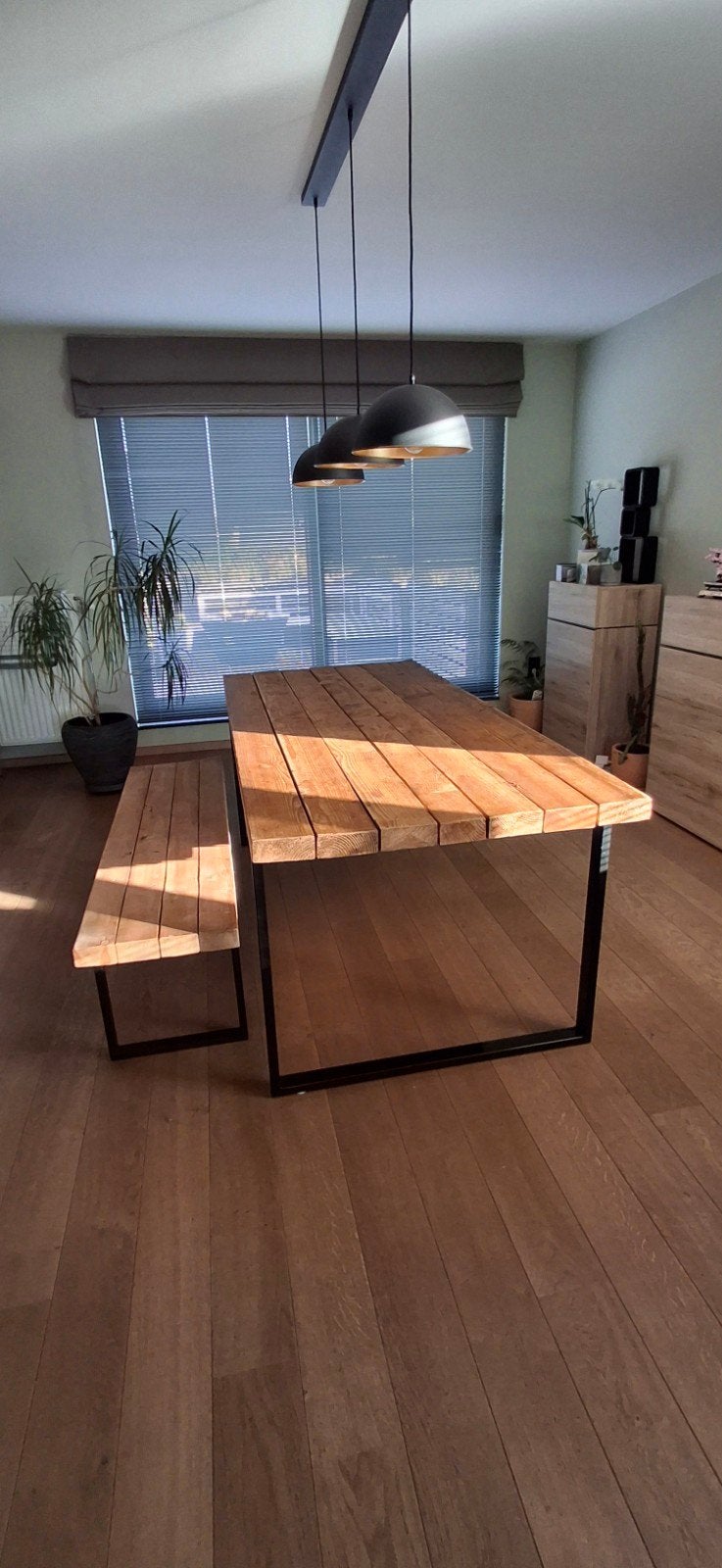 Eettafel met zitbank, Ophalen, Gebruikt, 50 tot 100 cm, Vijf personen of meer
