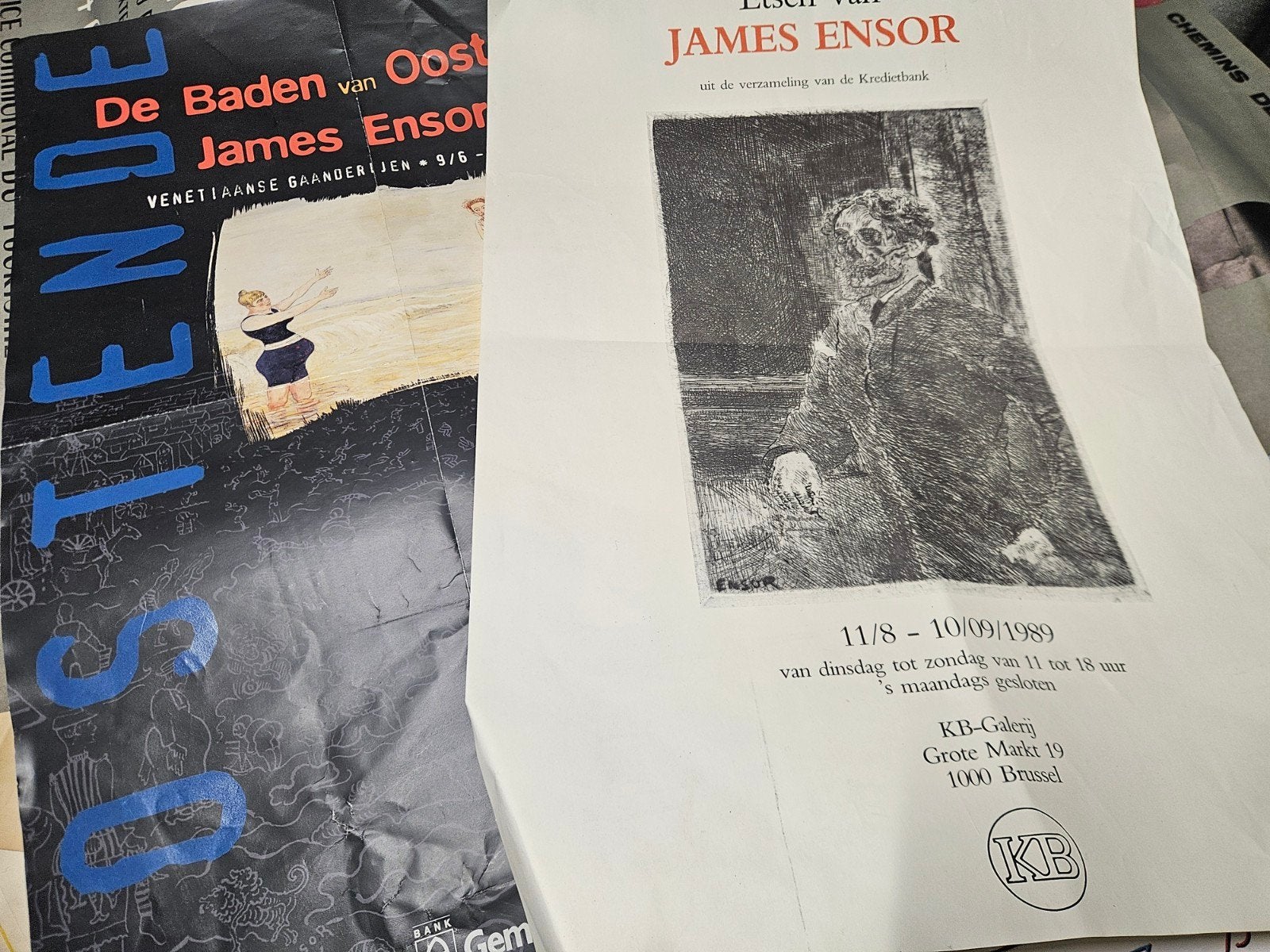 Paar affiches James Ensor, Ophalen of Verzenden