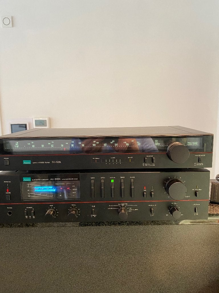 Sansui AUD55X + Tuner TUS 33L, TV, Hi-fi & Vidéo, Autres marques, Enlèvement ou Envoi, 60 à 120 watts, Comme neuf