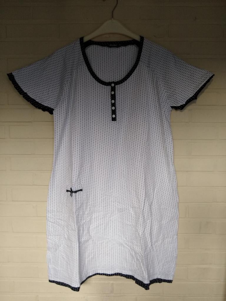Romantisch slaapkleedje, wit & zwart, Bel & Bo, XL, Bel & Bo, Ophalen, Overige kleuren, Nachtkleding