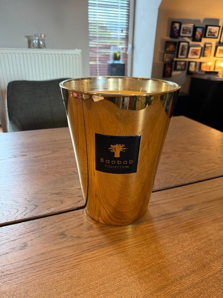 Baobab Collection Aurum Max 24 geurkaars goud, Ophalen, Overige merken, Nieuw, Glas
