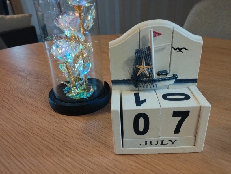Houten kalender - maritiem patroon, Ophalen