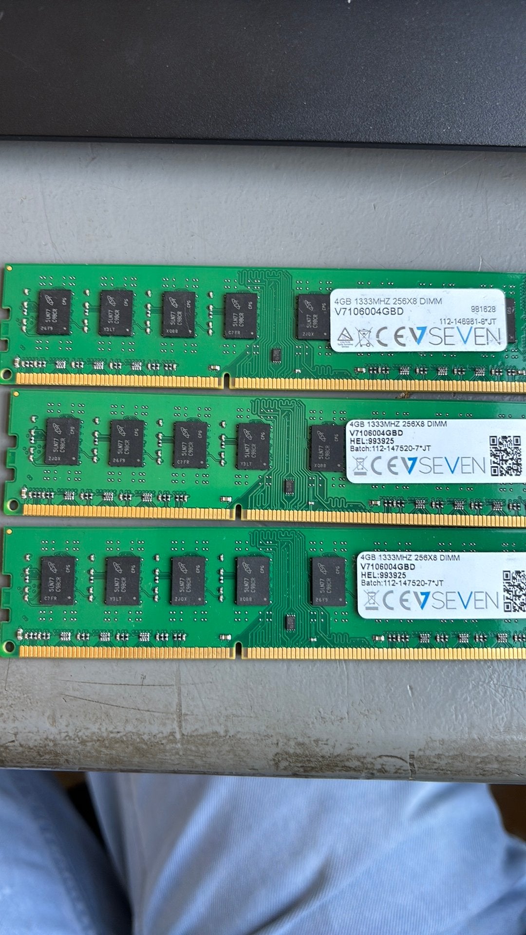 3x 4 gb de ram, Informatique & Logiciels, Enlèvement ou Envoi, Comme neuf, 4 GB