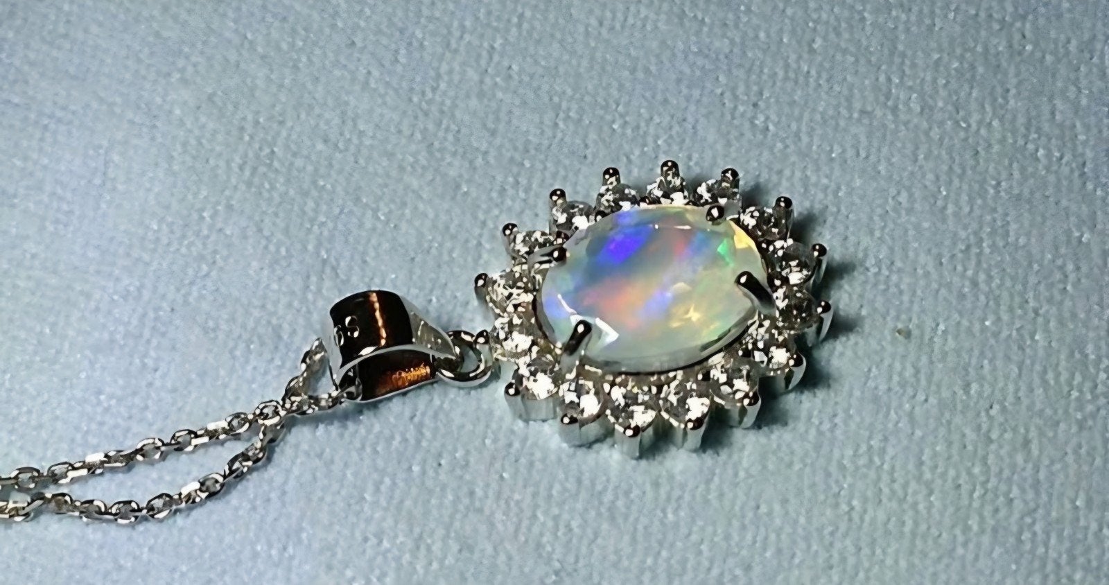 Pendentif en argent sterling avec opale magnifique d'Éthiopi, Enlèvement, Neuf, Argent, Avec pierre précieuse