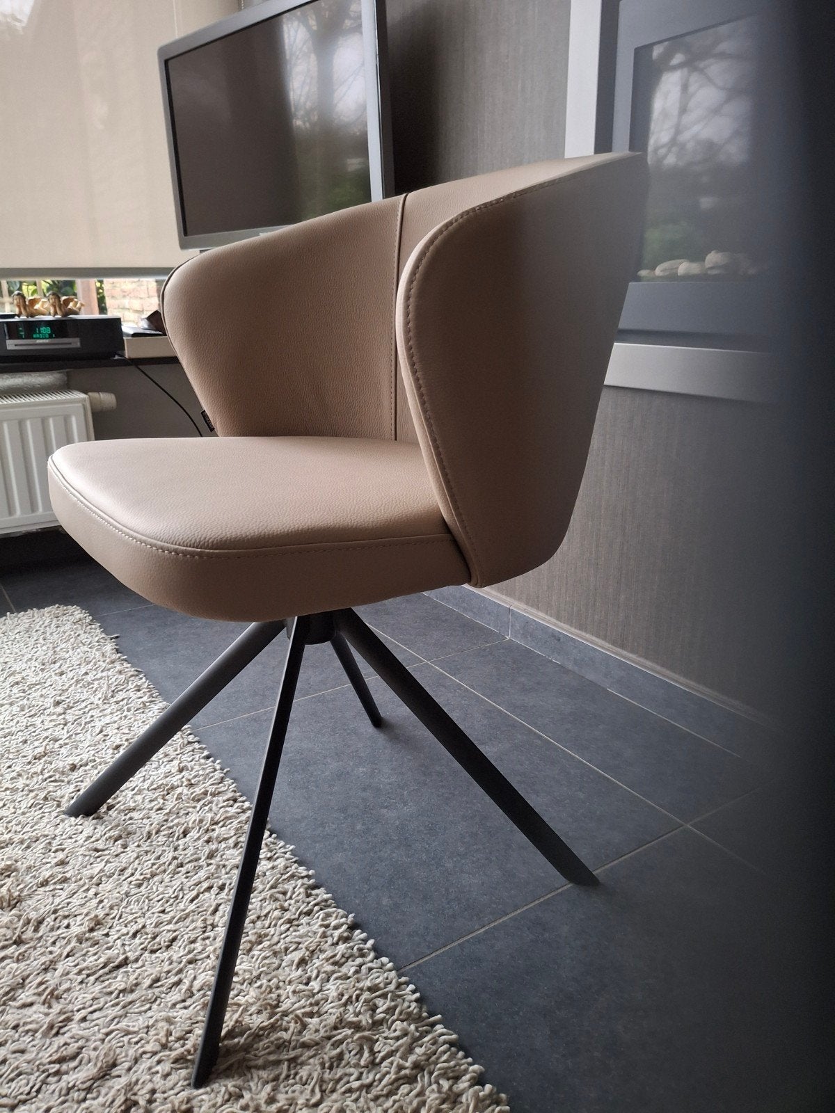 4 stoelen in leer., Huis en Inrichting, Stoelen, Ophalen, Leer