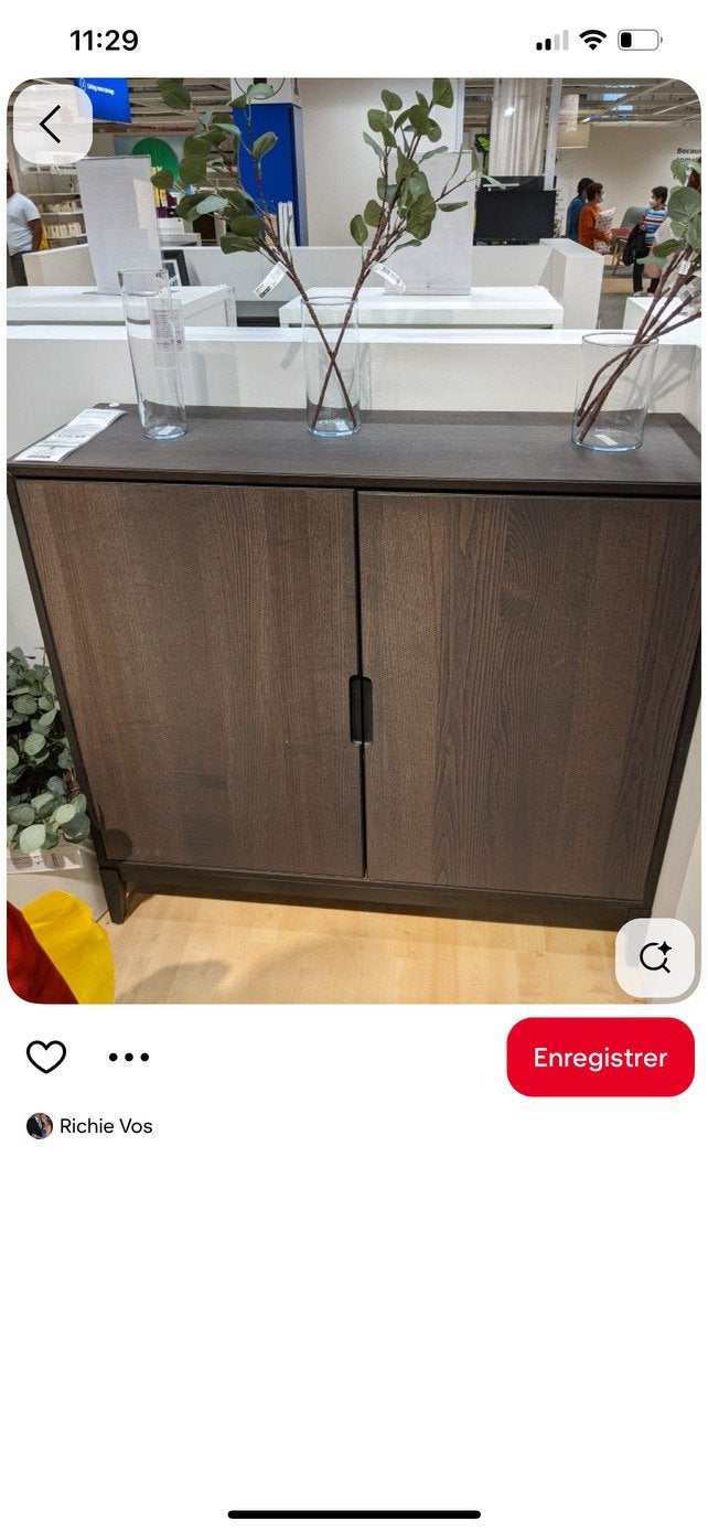 IKEA REGISSÖR — Donkerbruine kledingkast/dressoir 118x110 cm, Ophalen of Verzenden, Zo goed als nieuw