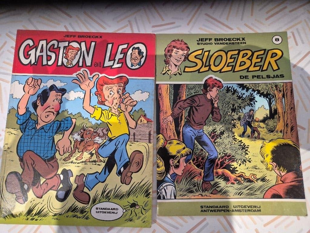 Sloeber en Gaston en Leo stripboek, Jeff Broeckx, Meerdere stripboeken, Ophalen, Gelezen