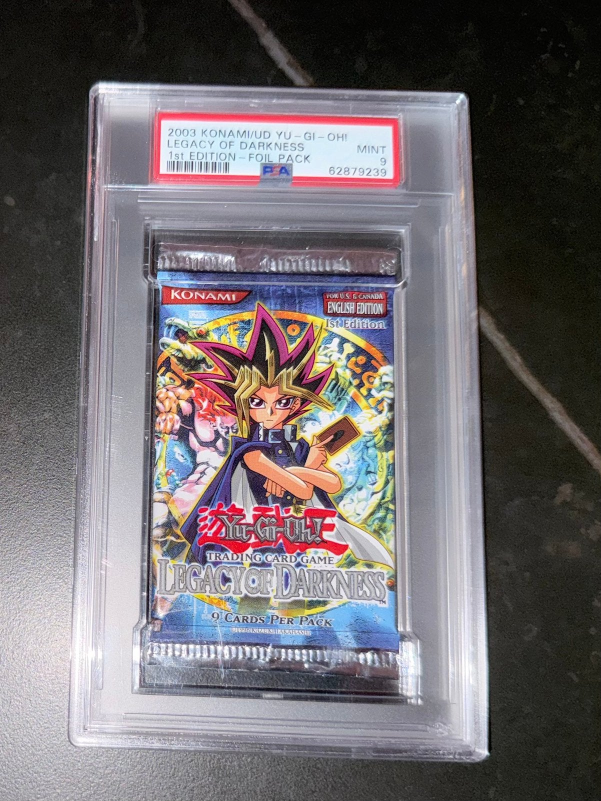 Yu-Gi-Oh! Legacy of Darkness 1st Edition Foil Pack PSA 9, Ophalen of Verzenden, Zo goed als nieuw, Foil