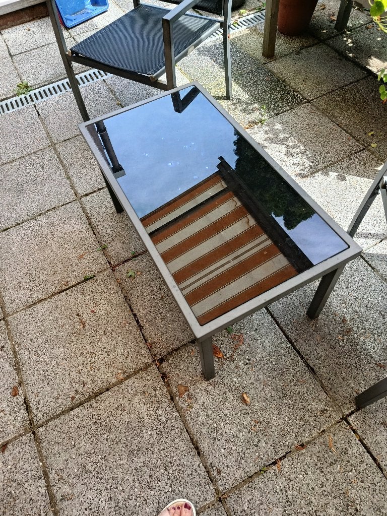 Table et 4 chaises de jardin, Enlèvement, Utilisé, Rectangulaire, Métal