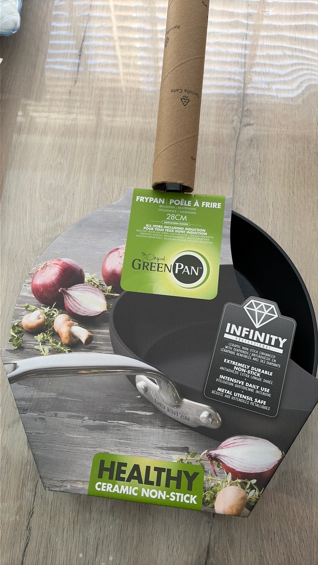 Barcelona Braadpan 28cm greenpan, Ophalen of Verzenden, Zo goed als nieuw, Braadpan