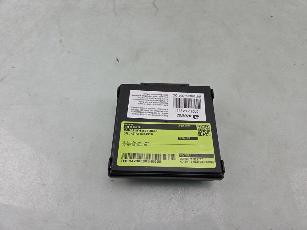 MODULE VÉHICULE SANS CLÉ Opel Astra K (01-2015/12-2022), Opel, Opel Automobile GmbH, Utilisé, Kontakt-opel@opel.com