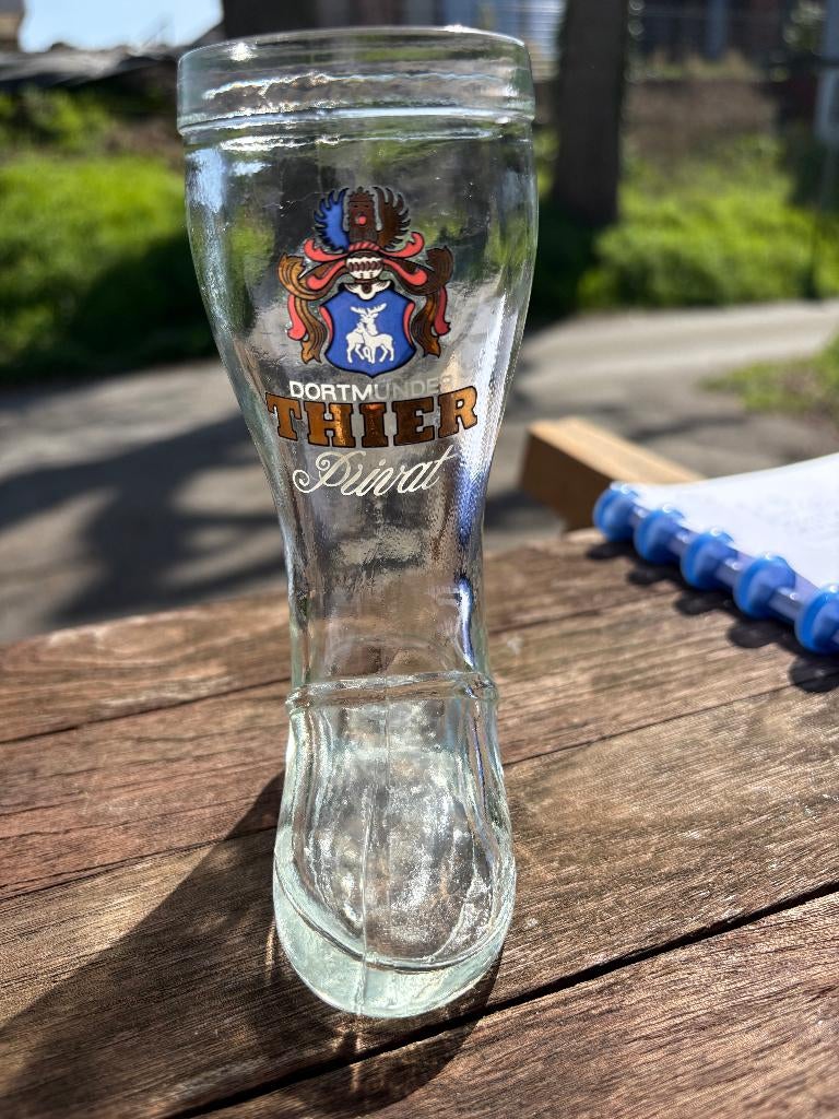 Dortmunder Thier Pirat (forme de botte), Enlèvement ou Envoi, Comme neuf, Verre ou Verres, Autres marques