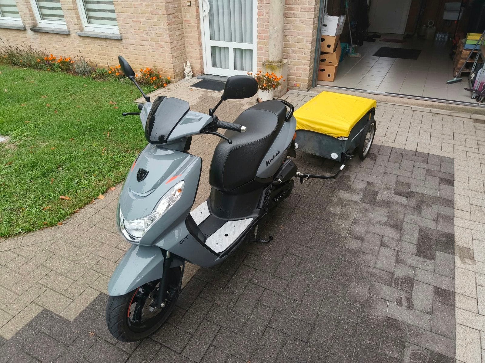 peugeot schoter met aanhanger 49cc, Ophalen, Overige modellen, 49 cc, Benzine