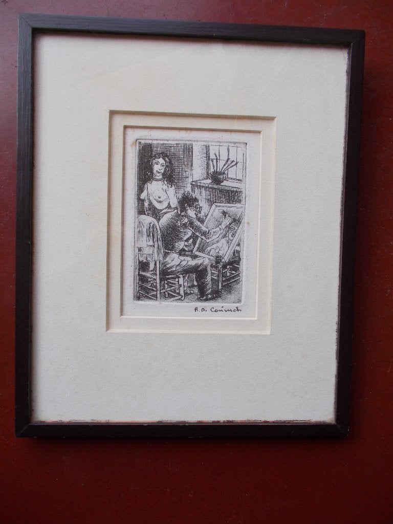 Mooi etsje.René De Coninck., Antiek en Kunst, Ophalen, Gesigneerd