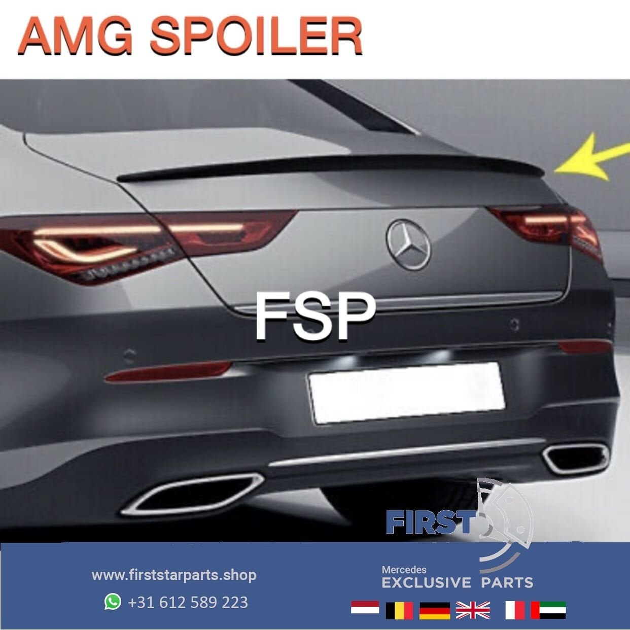 W118 C118 CLA AMG KOFFERBAK SPOILER ZWART 2018-2021 ACHTERKL