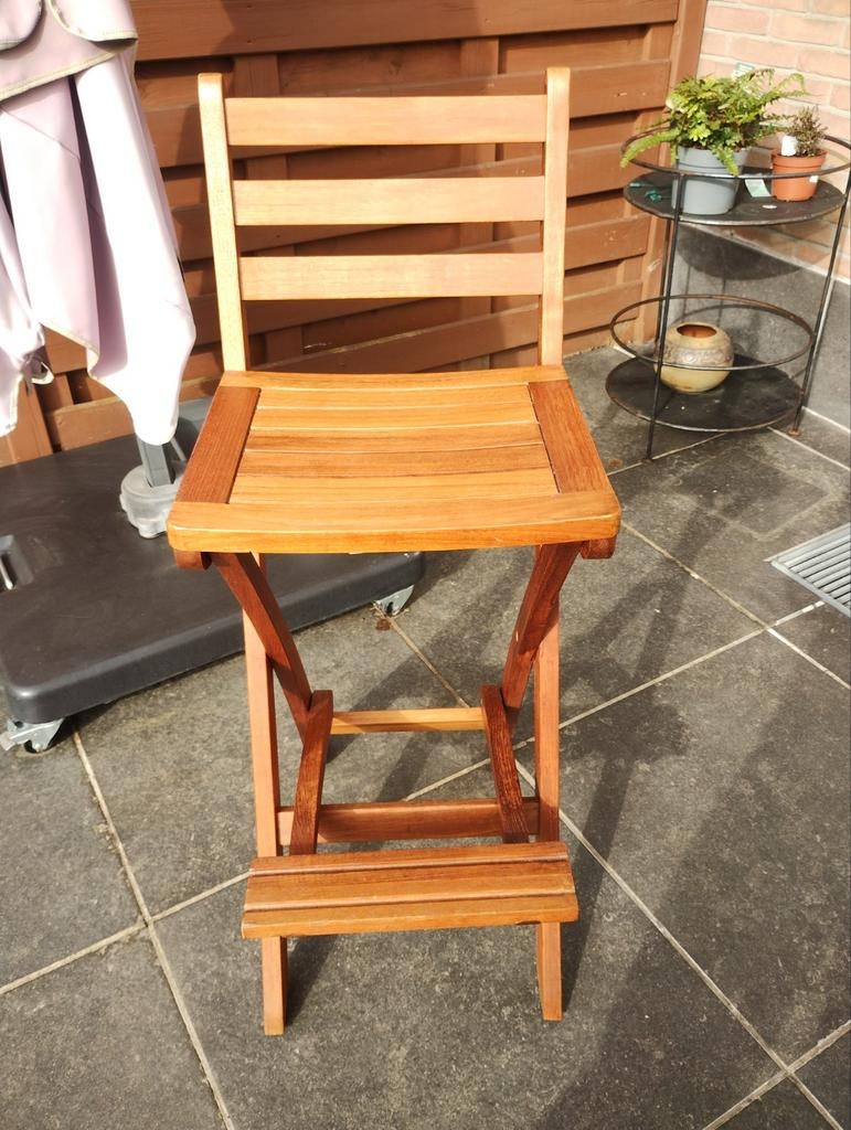 Hoge barstoel teak Bristol, Tuin en Terras, Ophalen, Hout