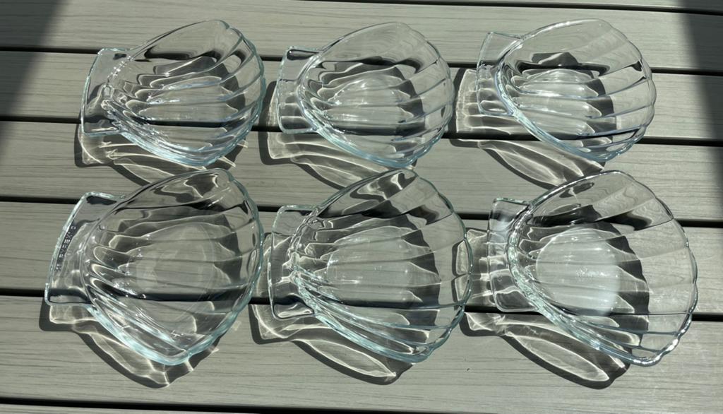 Set van 6 Pyrex schelpjes, Huis en Inrichting, Overige typen, Ophalen of Verzenden, Effen, Glas