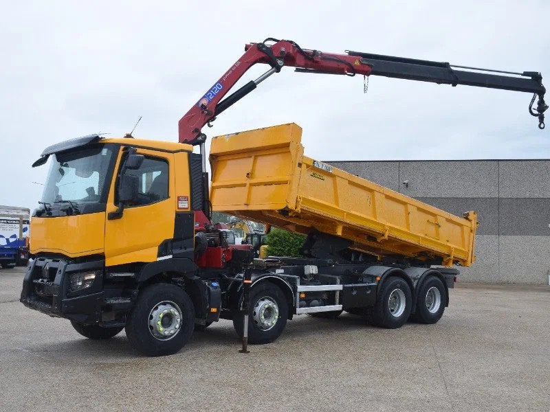 Renault C430 2 side tipper + Crane HMF 2120 - remote control, Autos, Camions, Achat, Euro 6, Entreprise, Renault