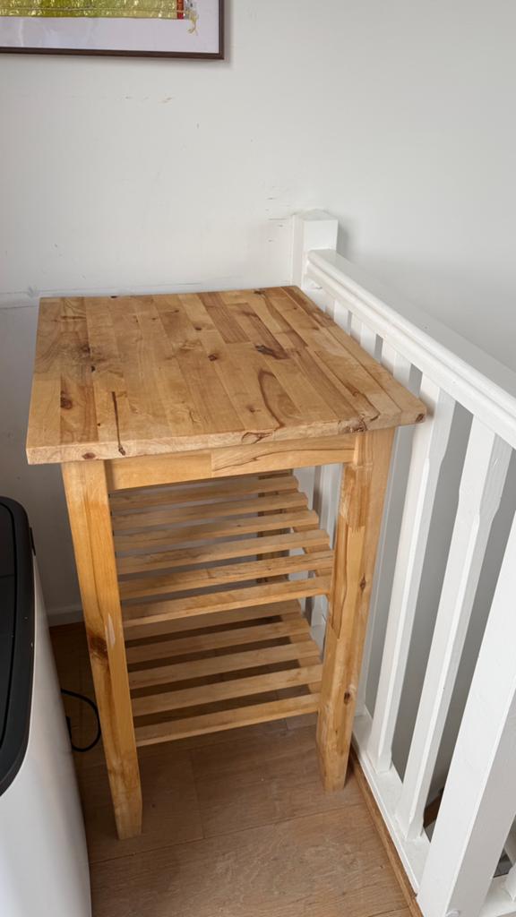 Bekvam ikea roltafel, Huis en Inrichting, Ophalen, Gebruikt, Hout, 60 cm of meer