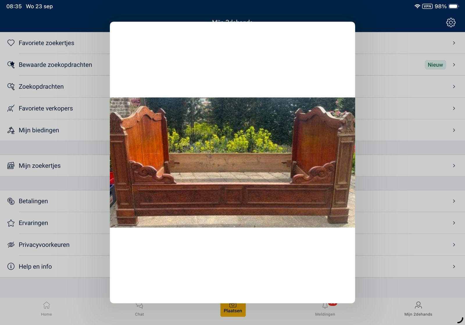 Antiek bed twijfelaar, Antiek en Kunst, Ophalen