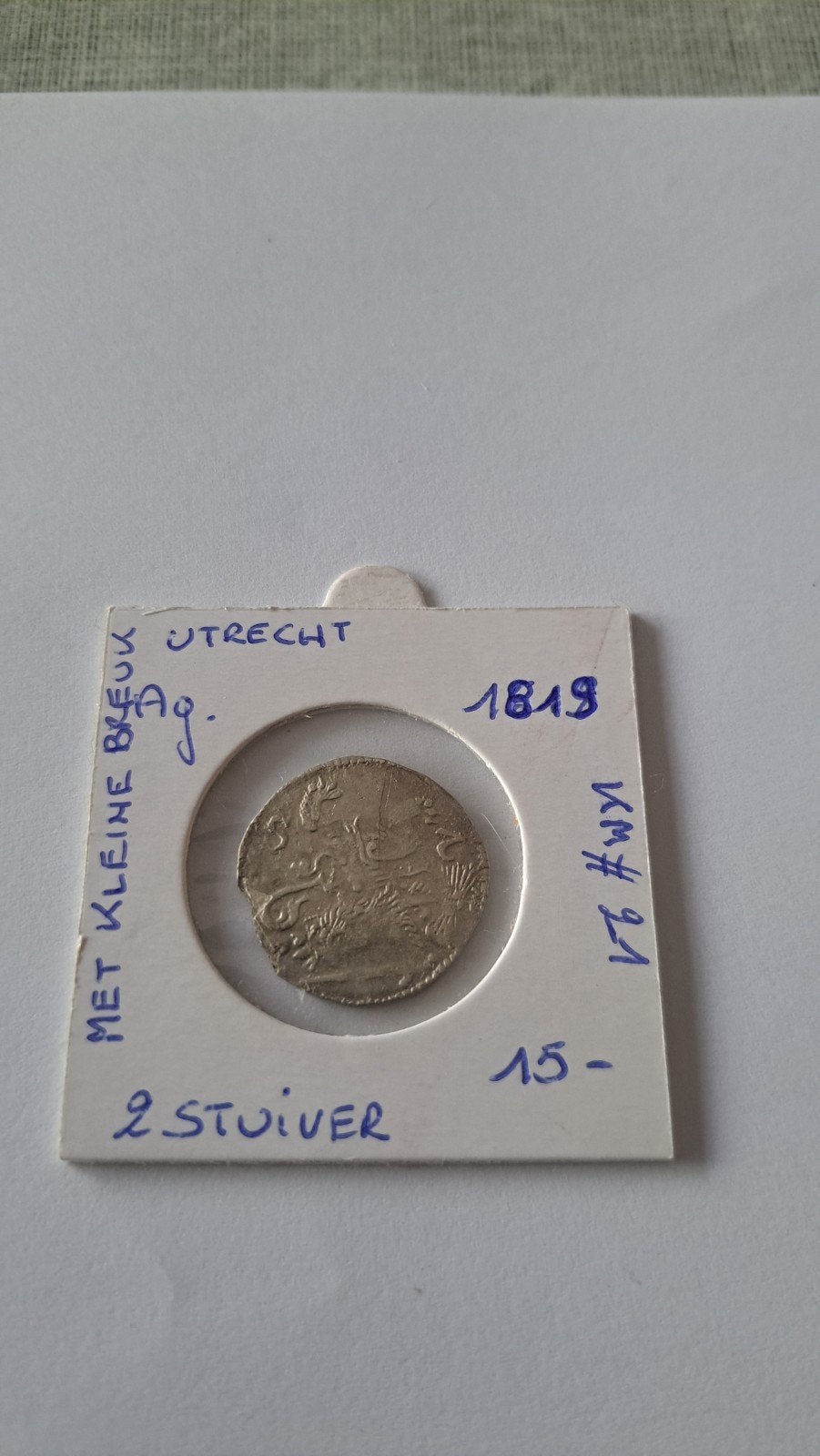 Utrecht 2 cents 1819 AG avec une petite pause, Enlèvement ou Envoi