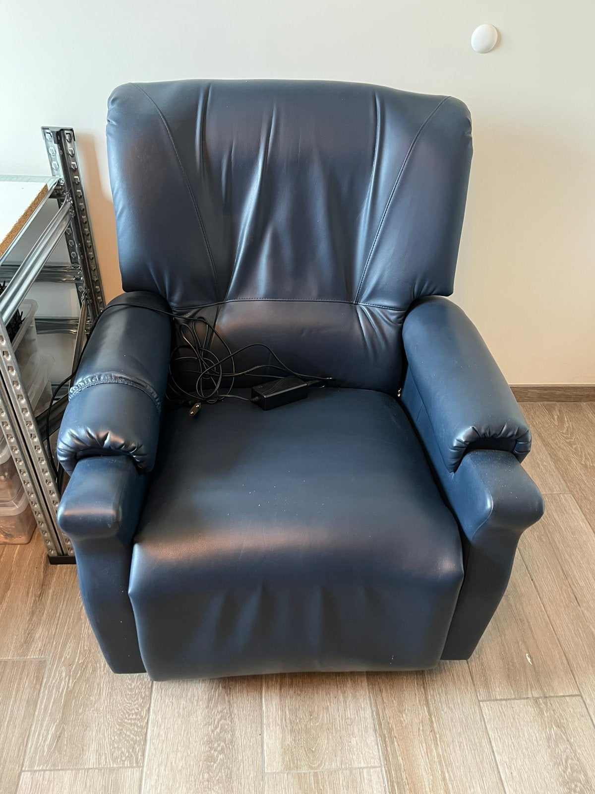 Relaxzetel leer elektrisch verstelbaar, Ophalen, Gebruikt, 75 tot 100 cm, Modern