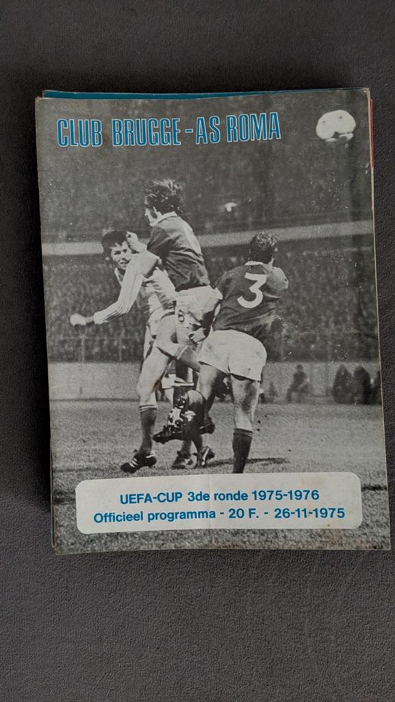 Programmaboekje Club Brugge - AS Roma (26/11/1975), Sport en Fitness, Voetbal, Ophalen of Verzenden, Gebruikt