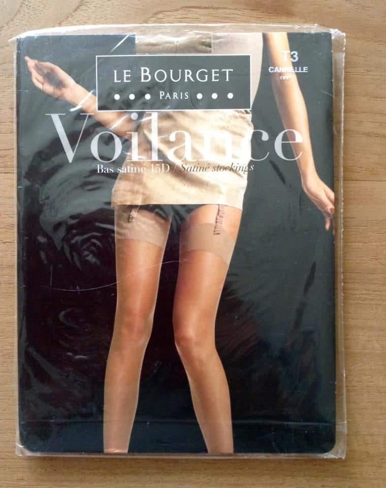 Bas Le Bourget Voilance Satiné 15 den CANNELLE t.3/L, Enlèvement ou Envoi, Neuf, Taille 39 à 42, Bas Stay-up
