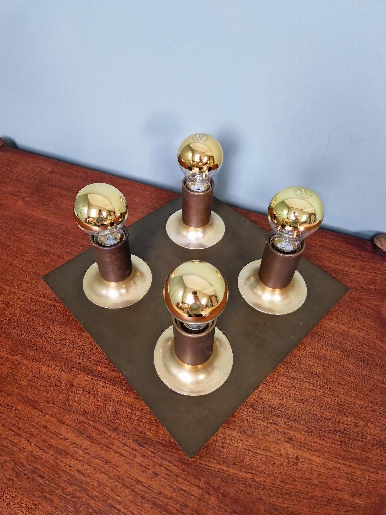 Plafonnier Space Age en laiton, Cosack Leuchten, 1970, Antiquités & Art, Enlèvement ou Envoi
