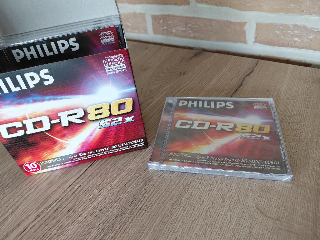 5x CD-R80 700MB - 80MIN PHILIPS, Neuf, Philips, Réinscriptible, Cd
