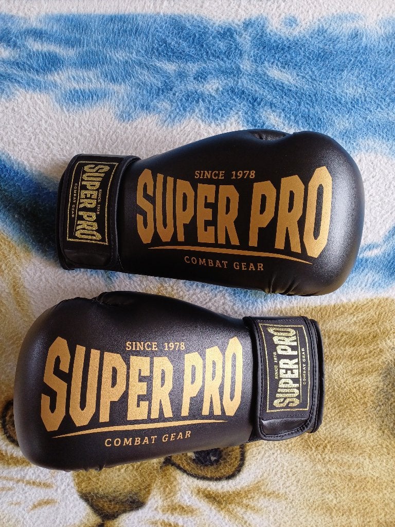 Bokshandschoenen Super Pro zwart/goud Nieuw, Sport en Fitness, Boksen, Ophalen, Nieuw, Bokshandschoenen